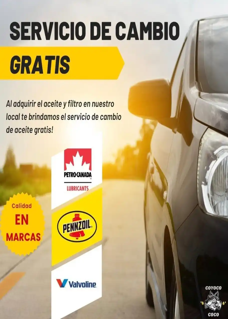Al comprar un litro de aceite y filtro para carro, se cambia el aceite gratis